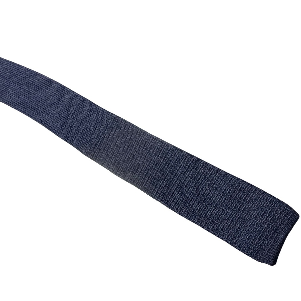 Vintage Knit Necktie Navy Blue Textured Skinny Tie Classic Style
